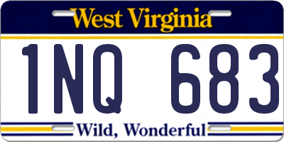 WV license plate 1NQ683