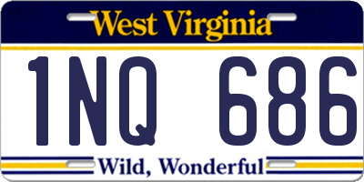 WV license plate 1NQ686