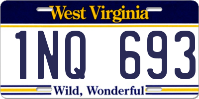 WV license plate 1NQ693