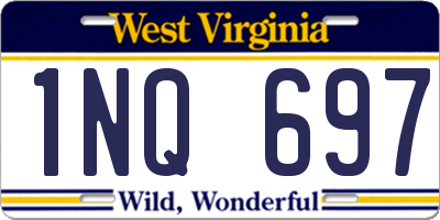 WV license plate 1NQ697