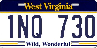 WV license plate 1NQ730