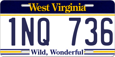 WV license plate 1NQ736