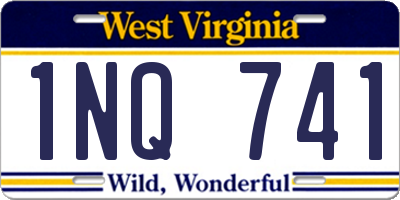 WV license plate 1NQ741