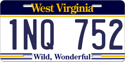 WV license plate 1NQ752