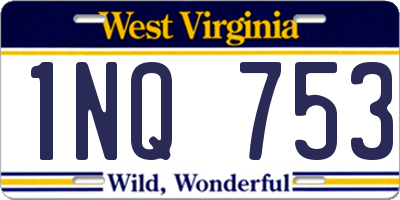 WV license plate 1NQ753