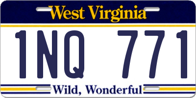 WV license plate 1NQ771