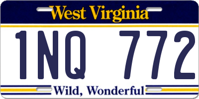WV license plate 1NQ772