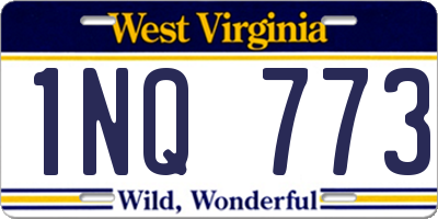 WV license plate 1NQ773