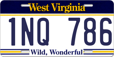 WV license plate 1NQ786