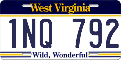 WV license plate 1NQ792
