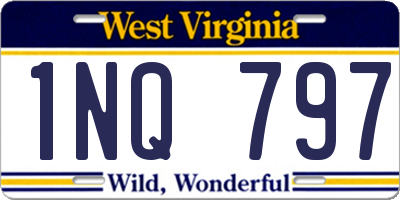 WV license plate 1NQ797