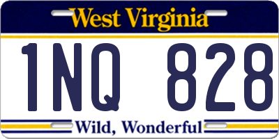 WV license plate 1NQ828
