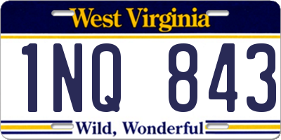 WV license plate 1NQ843