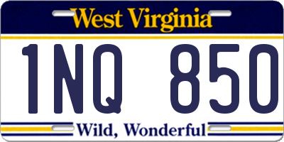 WV license plate 1NQ850