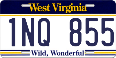 WV license plate 1NQ855