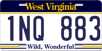 WV license plate 1NQ883