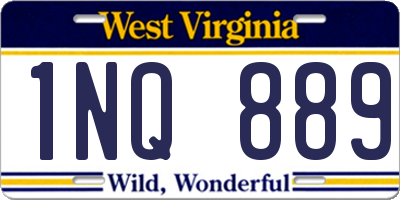 WV license plate 1NQ889