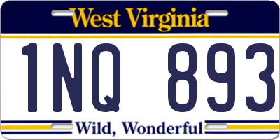 WV license plate 1NQ893