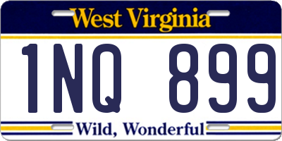WV license plate 1NQ899