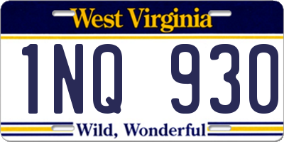 WV license plate 1NQ930