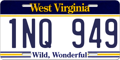 WV license plate 1NQ949