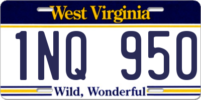 WV license plate 1NQ950