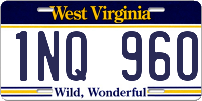 WV license plate 1NQ960