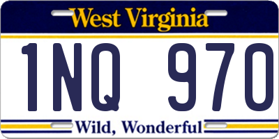 WV license plate 1NQ970