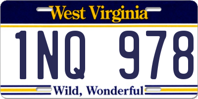 WV license plate 1NQ978