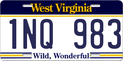 WV license plate 1NQ983
