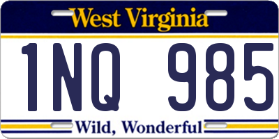 WV license plate 1NQ985