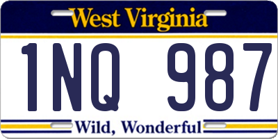 WV license plate 1NQ987