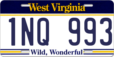 WV license plate 1NQ993