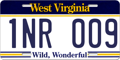 WV license plate 1NR009