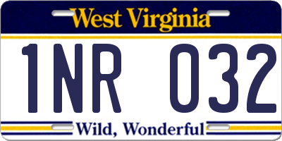 WV license plate 1NR032