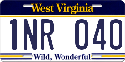 WV license plate 1NR040