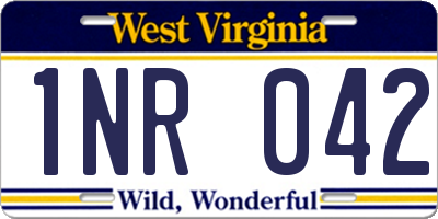 WV license plate 1NR042