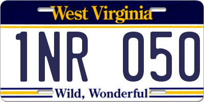 WV license plate 1NR050