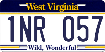 WV license plate 1NR057