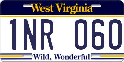 WV license plate 1NR060