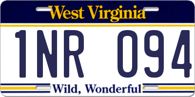 WV license plate 1NR094