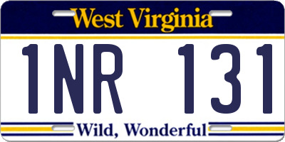 WV license plate 1NR131