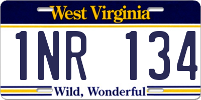WV license plate 1NR134