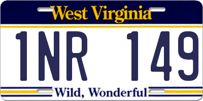 WV license plate 1NR149
