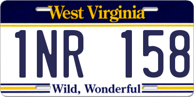 WV license plate 1NR158