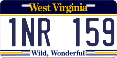 WV license plate 1NR159