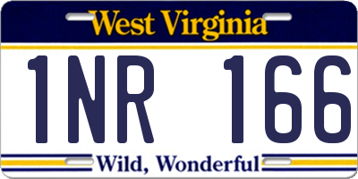 WV license plate 1NR166