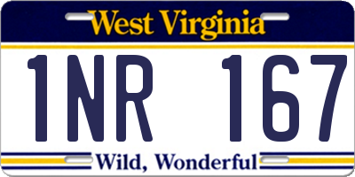 WV license plate 1NR167