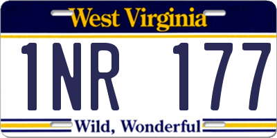 WV license plate 1NR177