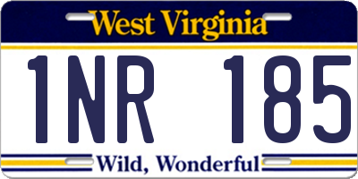 WV license plate 1NR185